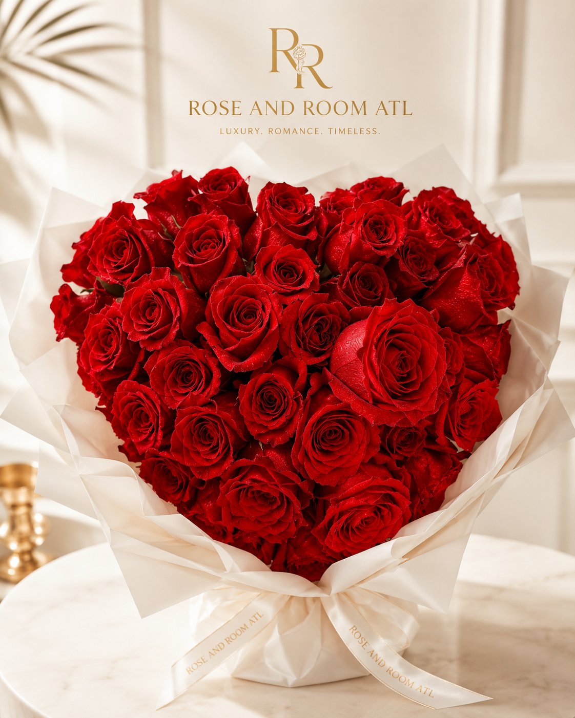 Signature Heart Rose Wrapped Bouquet